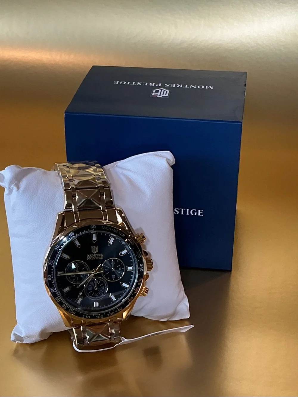 Invicta Gold and Black Men's Chronograph Watch - -MPW-0344